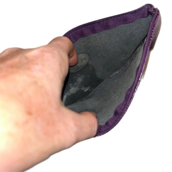 Dooney & bourke ADORABLE PLAID vintage mini leather trim pouch wallet 4x5.5" - Picture 8 of 8